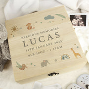 Personalised Safari Animals New Baby Keepsake Box