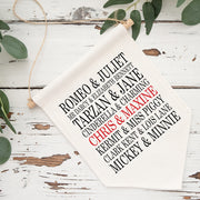 Personalised Famous Couples Pennant Flag Sign
