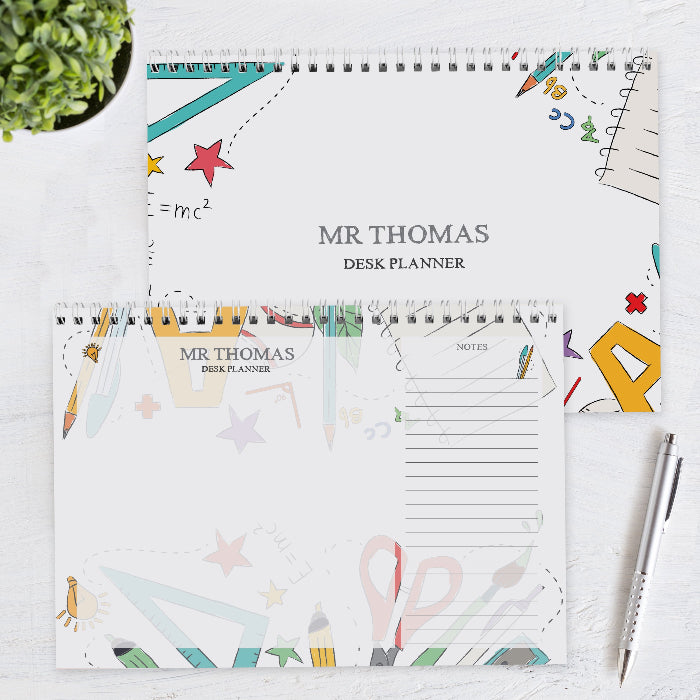 Personalised Teacher A4 Desk Planner
