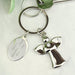 Personalised Silver Plated Angel Keyring - Any Message