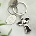 Personalised Silver Plated Angel Keyring - Any Message
