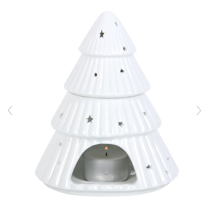 White Christmas Tree Shaped Oil Wax Melt Burner