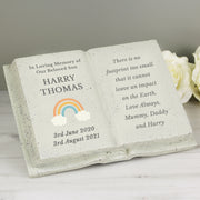 Personalised Rainbow Memorial Gravestone Book