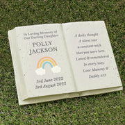 Personalised Rainbow Memorial Gravestone Book