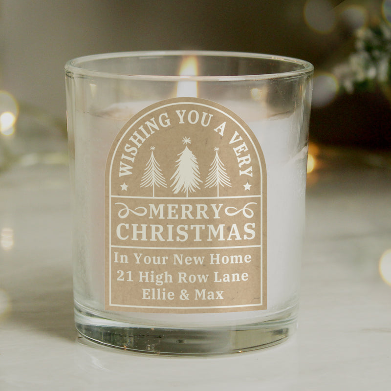 Personalised Wishing You A Very Merry Christmas Candle
