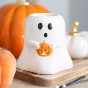 Ghost Shaped Oil Burner with Pumpkin - Halloween & Autumn Decor