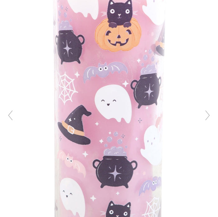 Pastel Halloween Black Cat & Ghost Design Candy Apple Tube Candle