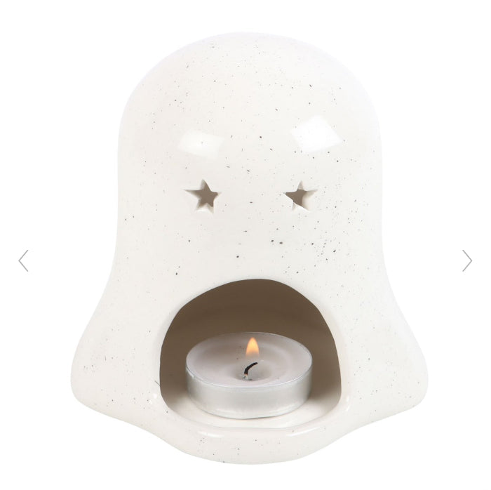 Ghost Shaped Tealight Candle Holder with Pumpkin - Halloween
