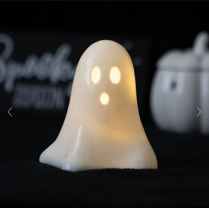 Halloween Ceramic Light Up LED Ghost Decoration
