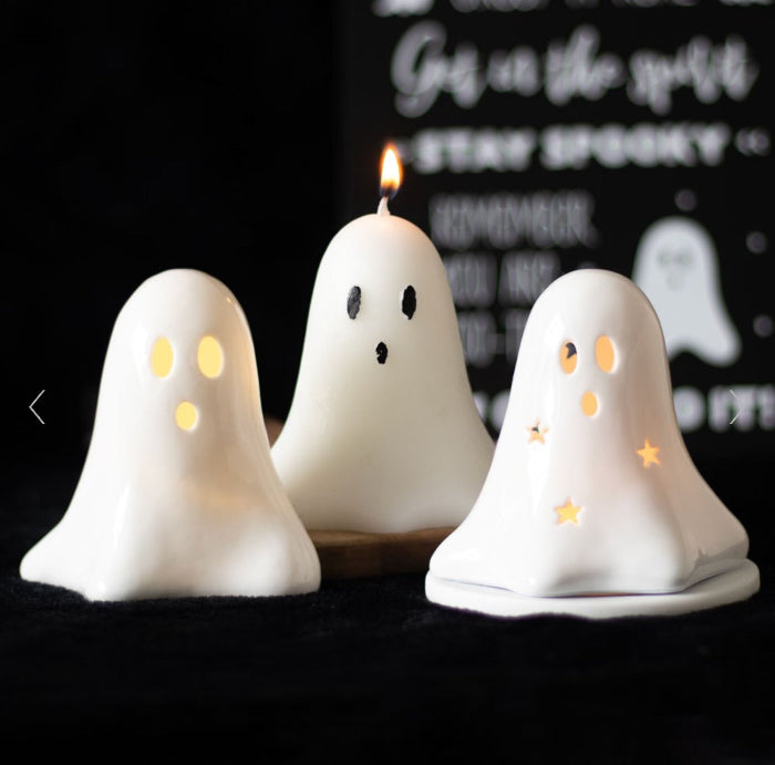 Halloween Ceramic Light Up LED Ghost Decoration