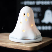 Halloween Ceramic Ghost Tealight and Incense Cone Holder
