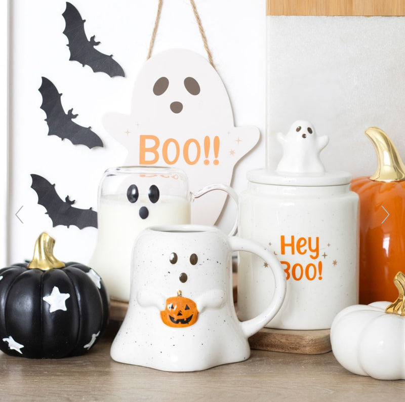 Halloween Hey Boo Ghost Storage Jar