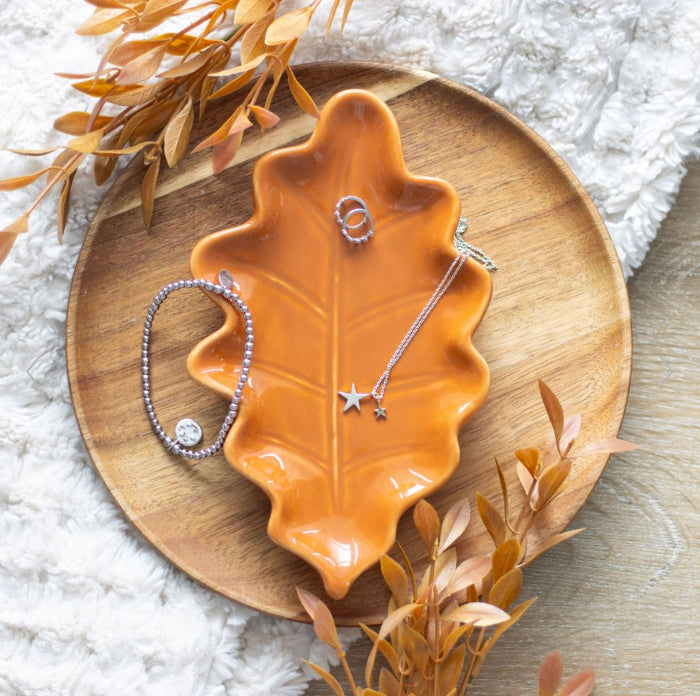 Autumn Decor Autumn Leaf Shaped Trinket Dish