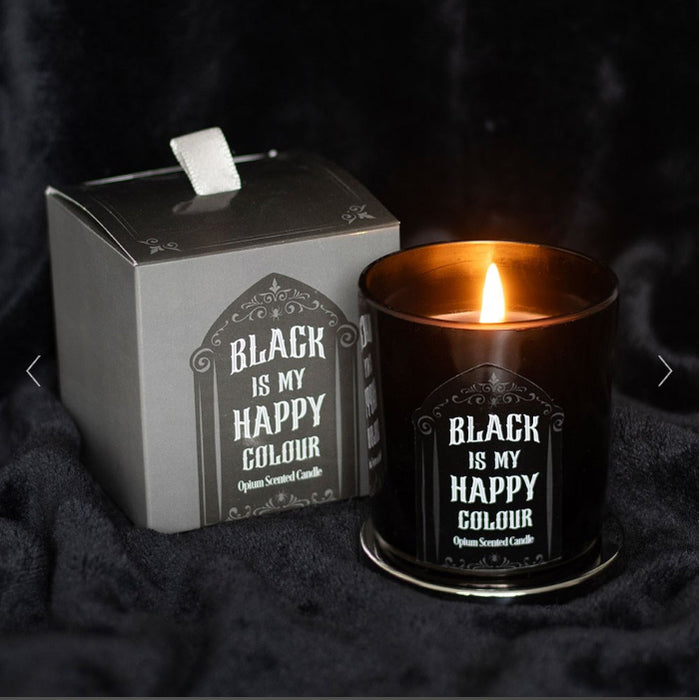 Gothic Homeware Black is My Happy Colour Opium Candle