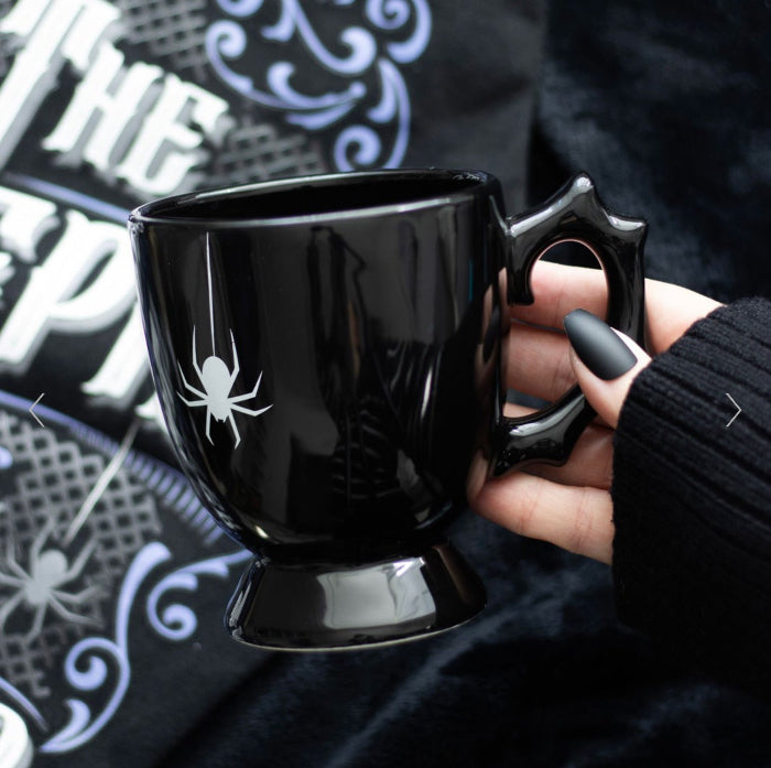 Black Spider Teacup Mug - Halloween
