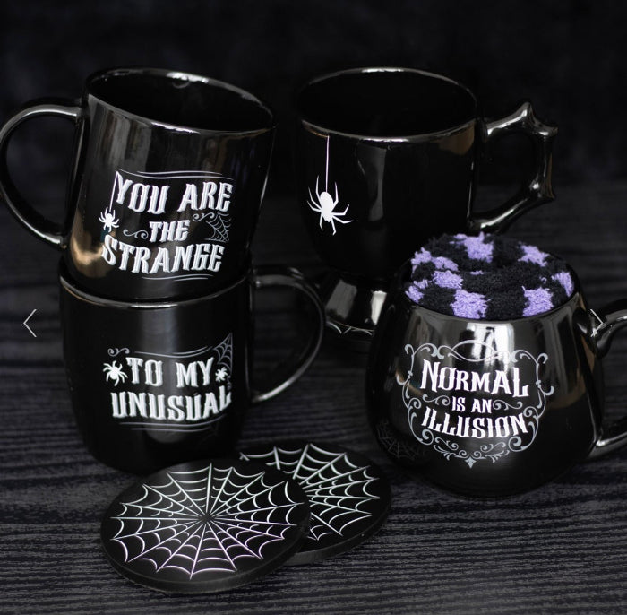 Black Spider Teacup Mug - Halloween