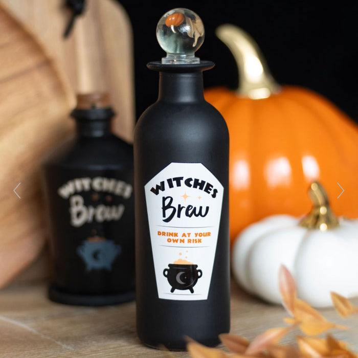 Witches Brew Glass Potion Bottle - Halloween 
