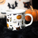 Halloween Spooky Cat and Pumpkin Print Mug