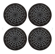 Gothic Homeware Black Spiderweb Coaster Set