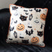 Halloween Square Spooky Cat and Pumpkin Print Cushion 