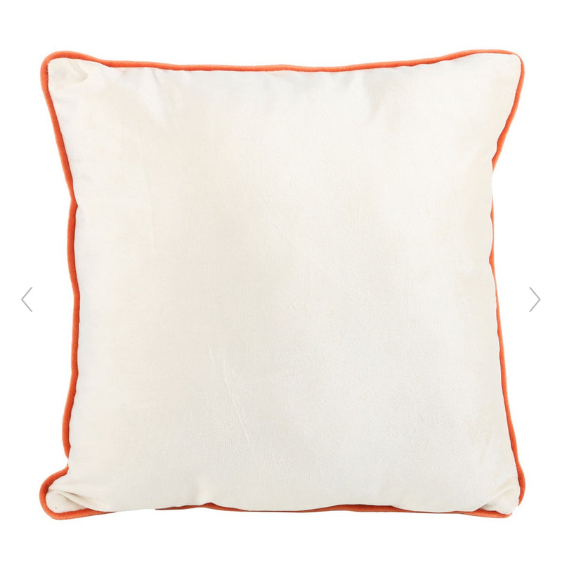 Halloween Square Spooky Cat and Pumpkin Print Cushion 