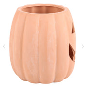 Halloween Terracotta Cut Out Pumpkin Decoration - 25cm