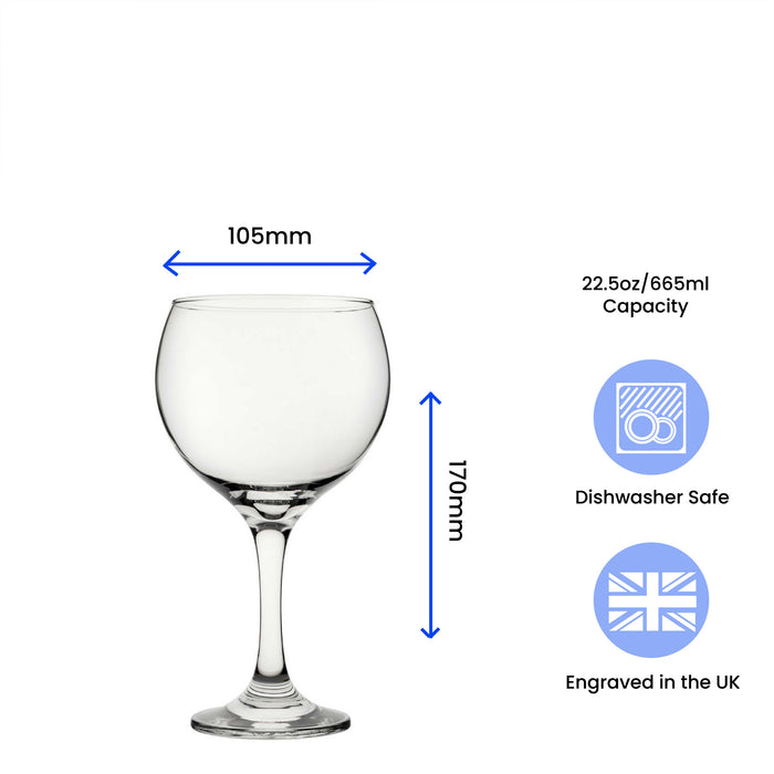 Engraved Gin Balloon Cocktail Glass with Name in 90 Design Image 6