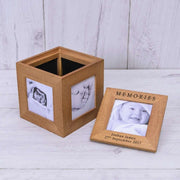 Personalised Memories Photo Frame Cube Oak - Myhappymoments.co.uk