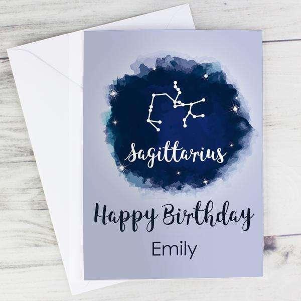 Personalised Sagittarius Zodiac Star Sign Birthday Card (November 22nd - December 21st) - Myhappymoments.co.uk