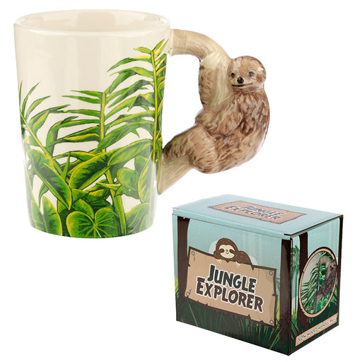 Jungle Explorer Sloth Shaped Handle Mug - Myhappymoments.co.uk
