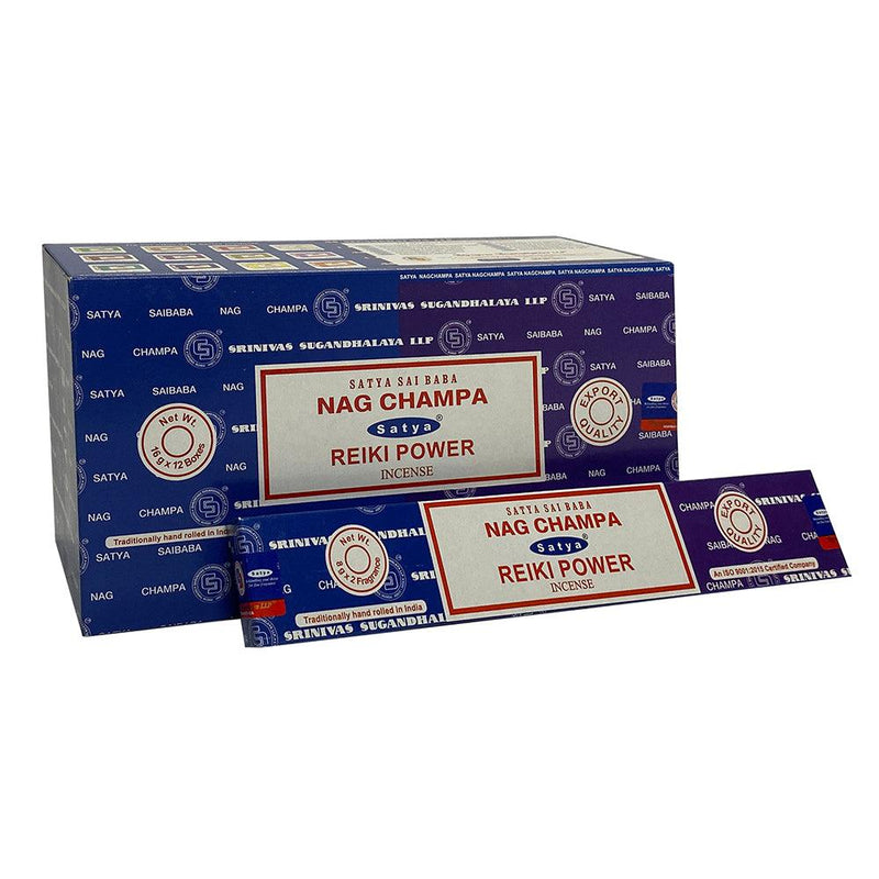 12 Pack of Combo Satya Incense - Nag Champa Reiki Power