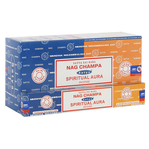 12 Pack of Combo Satya Incense - Nag Champa Spiritual Aura