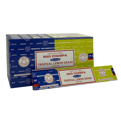 12 Pack of Combo Satya Incense - Nag Champa Tropical Lemon Grass