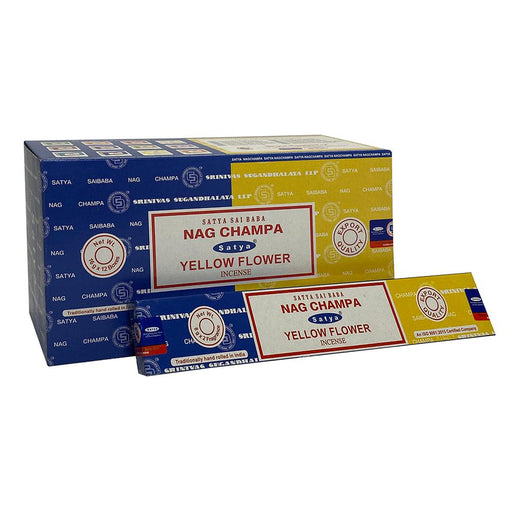 12 Pack of Combo Satya Incense - Nag Champa Yellow Flower