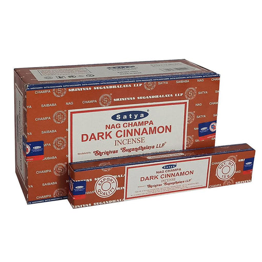 12 Packs of Dark Cinnamon Incense Sticks by Satya