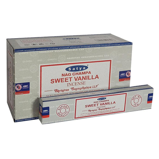 12 Packs of Sweet Vanilla Incense Sticks by Satya