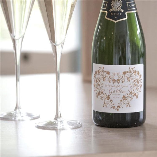 Personalised Golden Wedding Anniversary Champagne Box Set