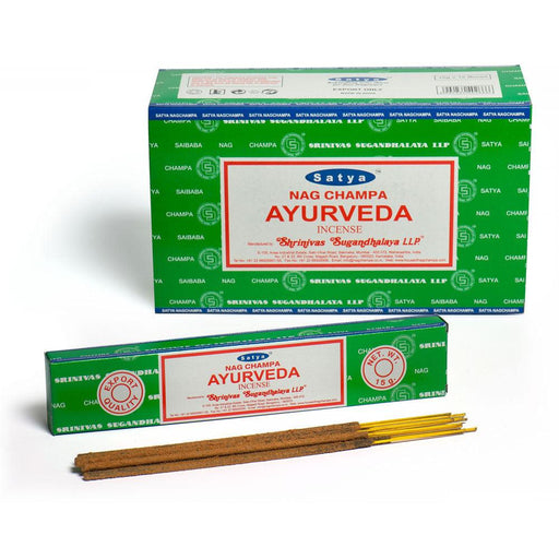 12 Packs of Ayurveda Incense Sticks by Satya