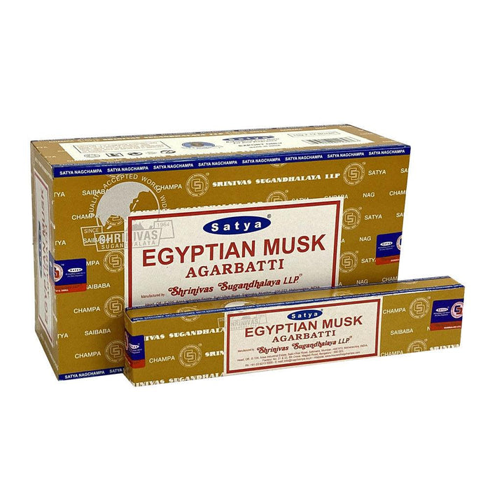 12 Packs of Egyptian Musk Incense Sticks by Satya