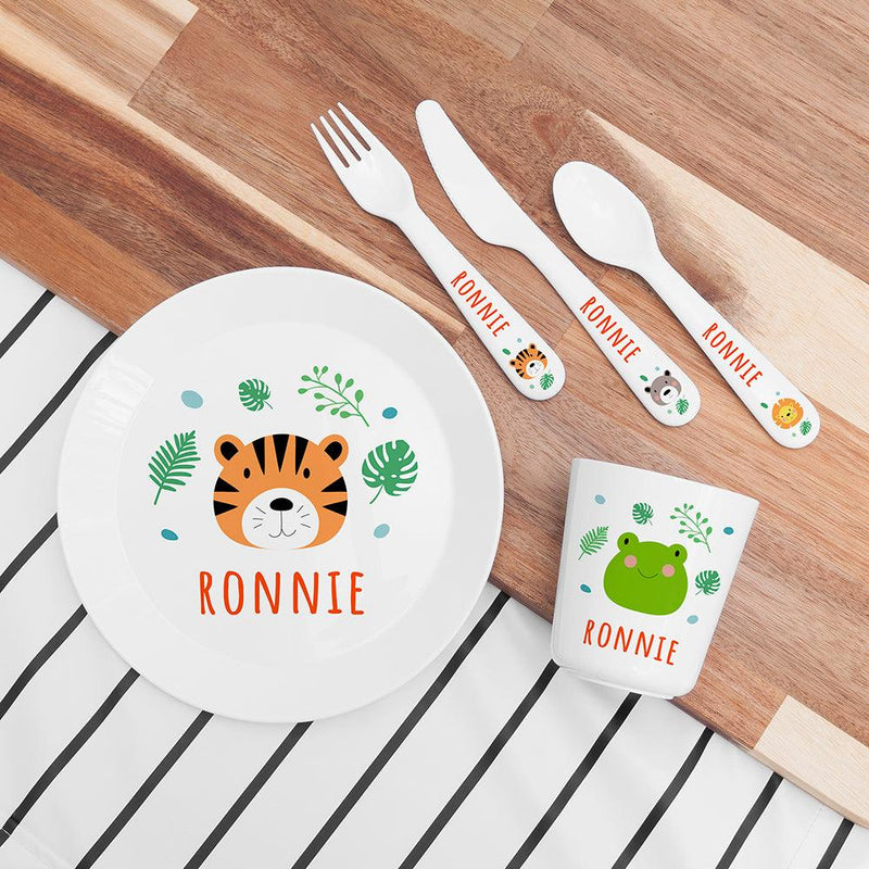 Personalised Children's Jungle Animal Dinner Set