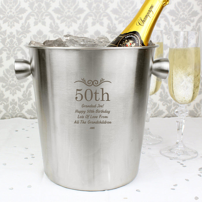 Personalised Birthday Anniversary Stainless Steel Ice Bucket