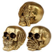 Set of 3 Hear No Speak No See No Evil Gold Skull Ornament 
