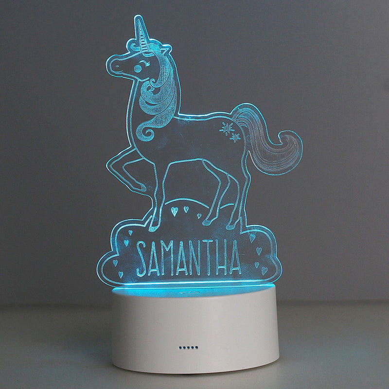 Personalised Unicorn LED Colour Changing Night Light - Myhappymoments.co.uk