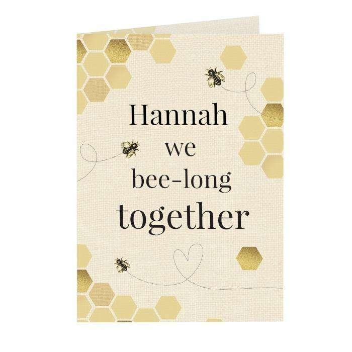 Personalised We Bee-Long Together Card - Myhappymoments.co.uk