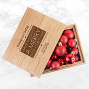 Personalised Merry Christmas Midi Oak Photo Frame Keepsake Box