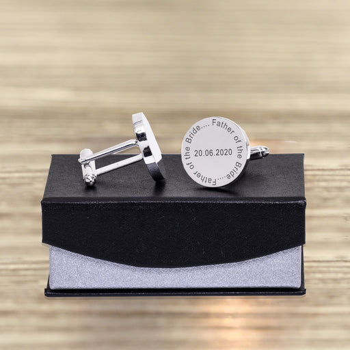 Personalised Father Of The Bride Cufflinks - Special Time & Date