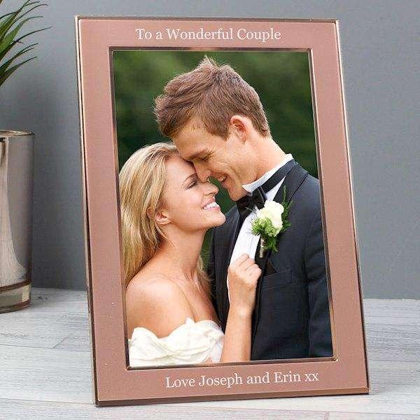 Personalised Rose Gold Photo Frame 4x6 - Myhappymoments.co.uk