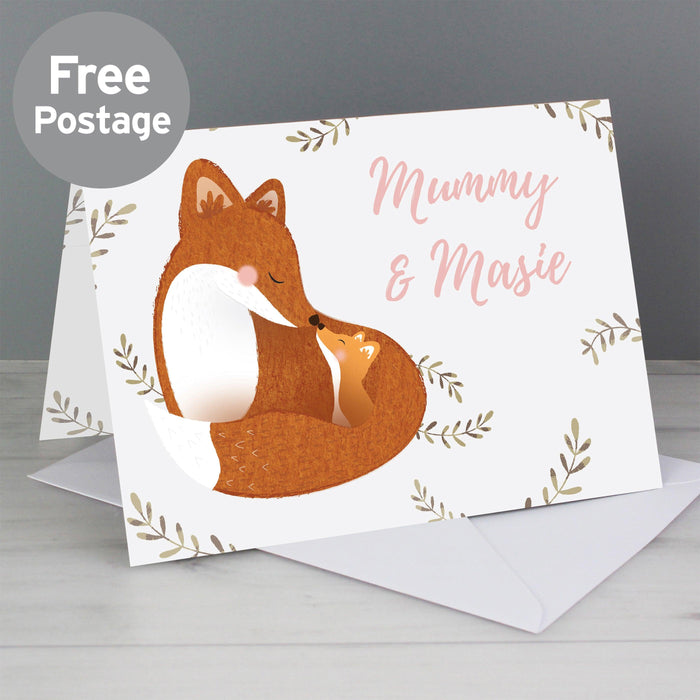 Personalised Mummy and Me Fox Card