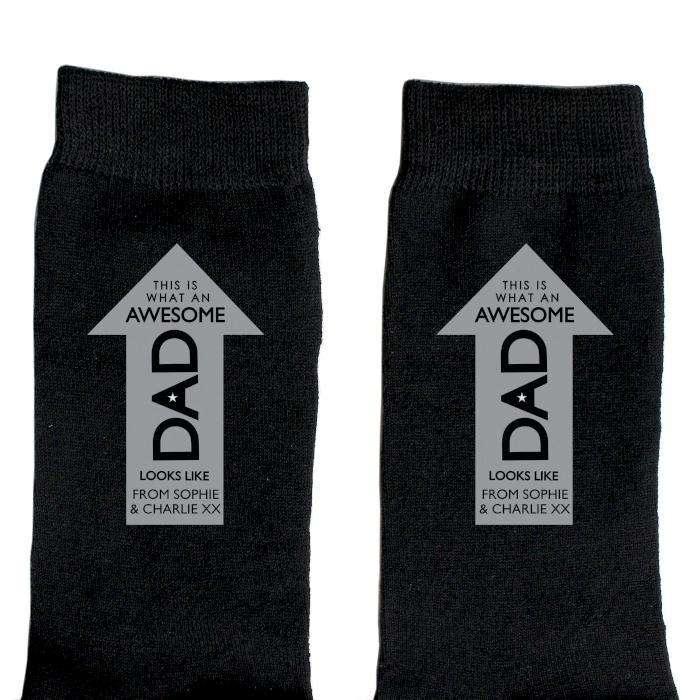 Personalised Awesome Dad Men's Socks - Myhappymoments.co.uk