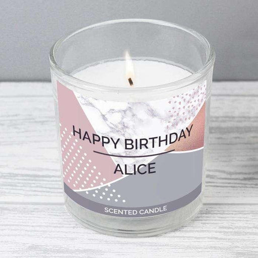 Personalised Geometric Scented Jar Candle - Myhappymoments.co.uk